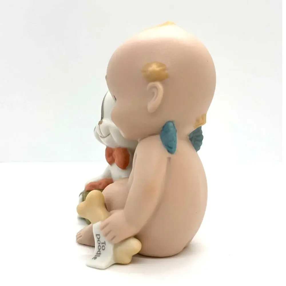VTG 1993 Enesco/Jesco, Rose O'Neill Porcelain Kewpie Doll & Doddle Dog Figurine